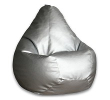 Кресло-мешок Серебристая ЭкоКожа L