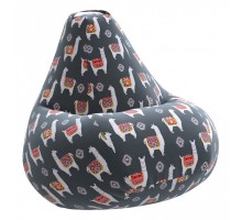 Кресло-мешок Ламы Серое Жаккард 3XL 150*110 см