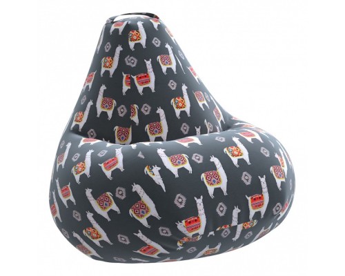 Кресло-мешок Ламы Серое Жаккард 3XL 150*110 см