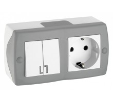 Блок с розеткой и выключателем Mono Electric Octans IP20 104-020001-181