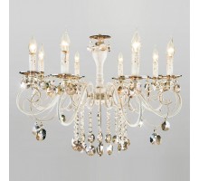 Подвесная люстра Eurosvet Ravenna 10104/8 белый с золотом/тонированный хрусталь Strotskis