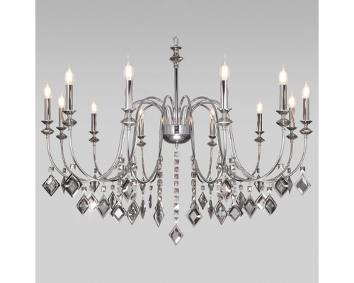 Подвесная люстра Eurosvet Telao 10110/12 хром/дымчатый хрусталь Strotskis