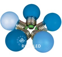 Лампа светодиодная RL-BL E27 220В 1Вт синий RL-BL-E27-G45-B