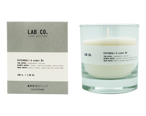Свеча ароматическая (8.3x9.7 см) Пачули и Кедр VV040WTLB