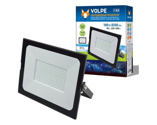 Настенный прожектор Volpe ULF-Q513 ULF-Q513 100W/6500K IP65 220-240В BLACK картон
