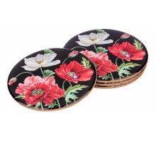 Набор из 4 подстаканников Маки 898-118