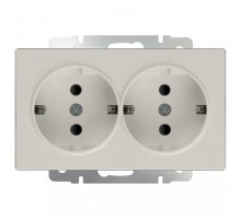 Розетка двойная с заземлением без рамки Werkel Слоновая кость WL03-SKG-02-IP20