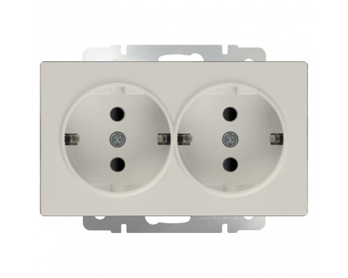 Розетка двойная с заземлением без рамки Werkel Слоновая кость WL03-SKG-02-IP20