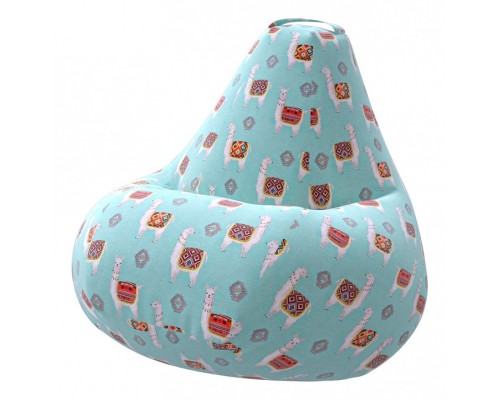 Кресло-мешок Ламы Голубое Жаккард 2XL 135*95 см