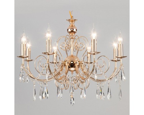 Подвесная люстра Eurosvet Wispa 10094/8 золото/прозрачный хрусталь Strotskis
