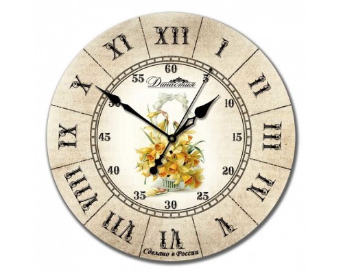Настенные часы (33x33x4 см) Нарцисс 02-016