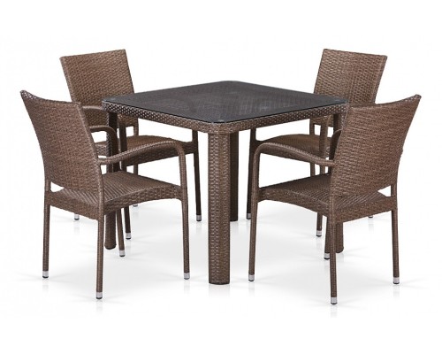 Набор уличный  T341B/Y376-W773-90x90 4Pcs Brown