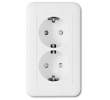 Розетка двойная с заземлением Imex 70 Wide WH WSN 1122 WH