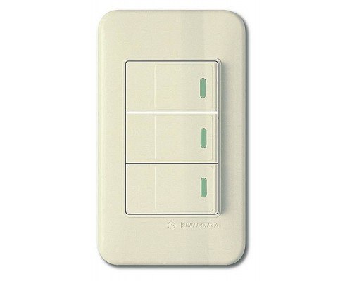 Выключатель трехклавишный с подсветкой Imex 70 Wide Ivory WSN 0423