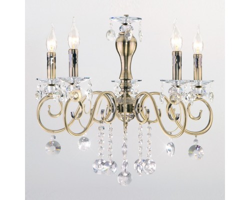 Подвесная люстра Eurosvet Ravenna 10104/5 античная бронза/прозрачный хрусталь Strotskis