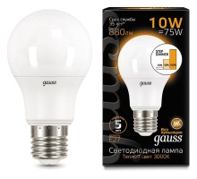 Лампа светодиодная Gauss LED A60 E27 10Вт 3000K 102502110-S