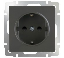 Розетка с заземлением и шторками, без рамки Werkel Серо-коричневый WL07-SKGS-01-IP44