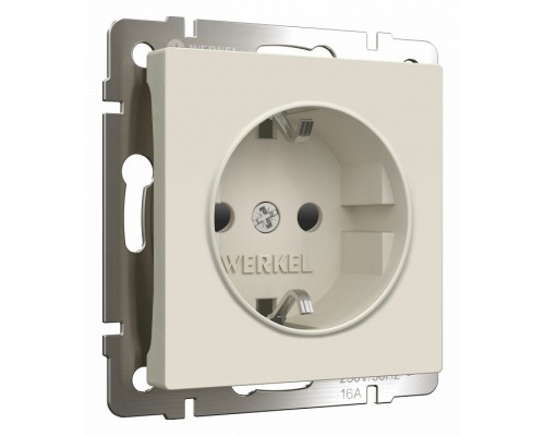 Розетка с заземлением и шторками, без рамки Werkel Айвори матовый W1171162