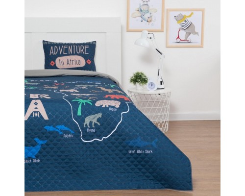 Покрывало с наволочками полутораспальное Little maps