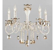 Подвесная люстра Eurosvet Ravenna 10104/5 белый с золотом/тонированный хрусталь Strotskis