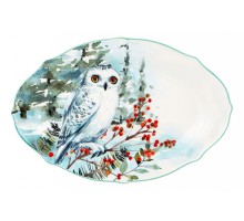 Блюдо декоративное (30.5x20 см) Лесная сказка сова 409-166