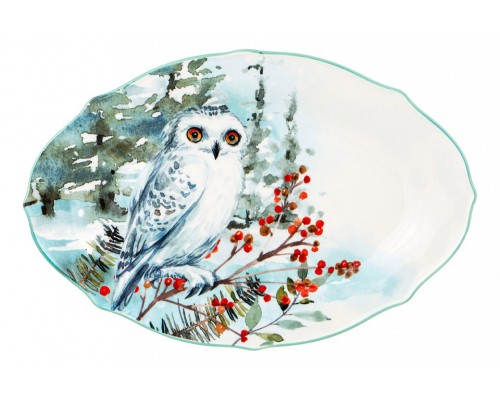 Блюдо декоративное (30.5x20 см) Лесная сказка сова 409-166