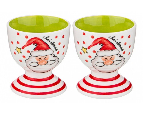 Набор из 2 подставок для яиц (5.5x6 см) Веселого нового года 493-746