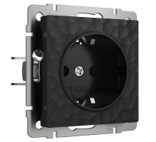 Розетка с заземлением без рамки Werkel Hammer W1271108 (черный)