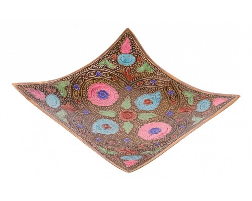 Блюдо декоративное (13х13х4 см) Цветная эмаль 877-508