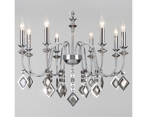 Подвесная люстра Eurosvet Telao 10110/8 хром/дымчатый хрусталь Strotskis
