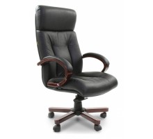 Кресло для руководителя Chairman 421 черный/орех темный, черный
