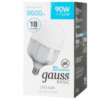 Лампа светодиодная Gauss Basic T160 E40 90Вт 6500K 11734392