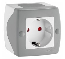 Розетка с заземлением Mono Electric Octans IP20 104-020007-117