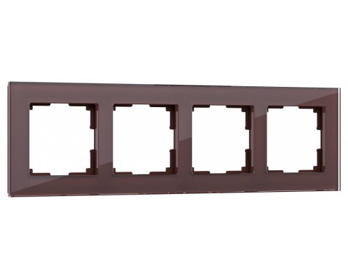 Рамка на 4 поста Werkel Favorit (мокко,стекло) W0041118 Favorit (мокко,стекло)