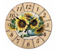Настенные часы (33x33x4 см) Подсолнухи 02-012
