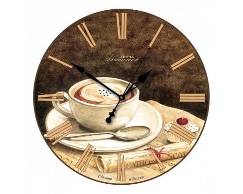 Настенные часы (33x33x4 см) Кофе 01-007