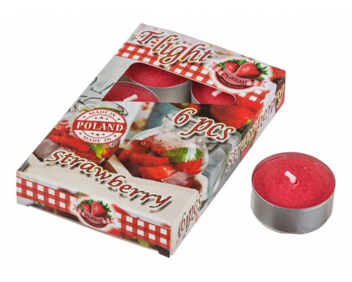 Набор из 6 свечей ароматических (4x2 см) Клубника 348-481