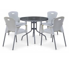 Набор уличный Комплект мебели для кафе TD90/XRF065BW White (4+1)