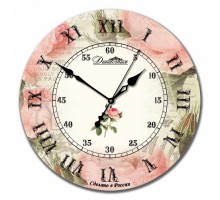Настенные часы (33x33x4 см) Роза ретро 02-018