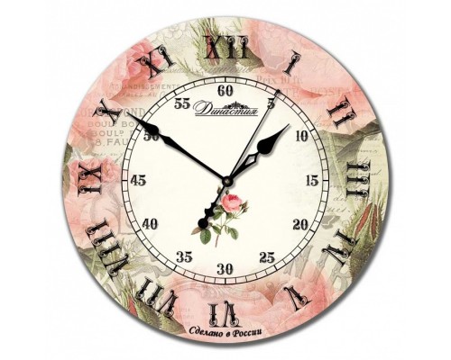 Настенные часы (33x33x4 см) Роза ретро 02-018