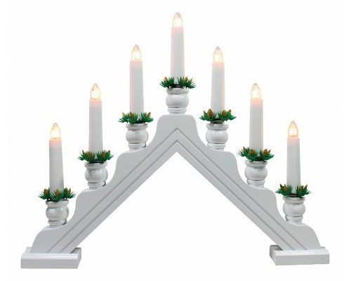 Свеча декоративная Uniel Новогодняя горка UDL-L7301-007/SWA/WW WHITE BRIDGE