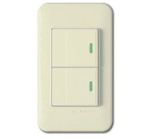 Выключатель двухклавишный с подстветкой Imex 70 Wide Ivory WSN 0422