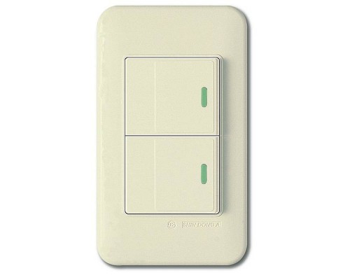 Выключатель двухклавишный с подстветкой Imex 70 Wide Ivory WSN 0422