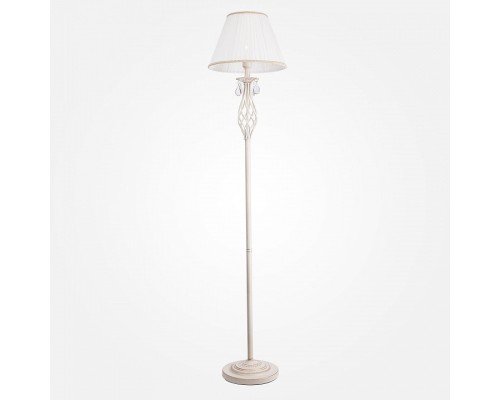 Торшер Eurosvet Amelia 10073/1 белый с золотом/прозрачный хрусталь Strotskis