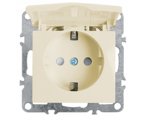 Розетка с заземлением и шторками, без рамки с крышкой Stekker PST16-9112 39330