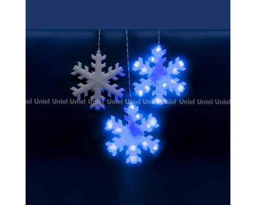 Занавес световой [2.7x3 м] Uniel Снежинки 11128