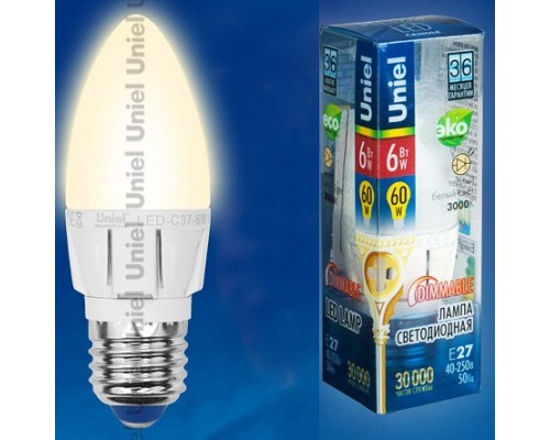 Лампа светодиодная Uniel ALP01WH E27 6Вт 3000K 08691