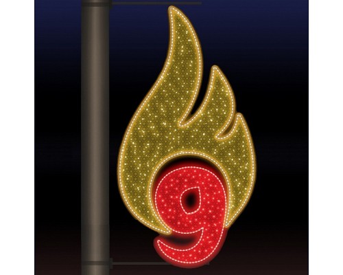 Панно световое День Победы [0.72x1.52 м] RL-KN-9-3-WWR-dYR