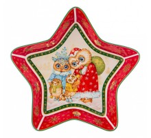 Блюдо декоративное (28x28x5 см) Совы 85-1568