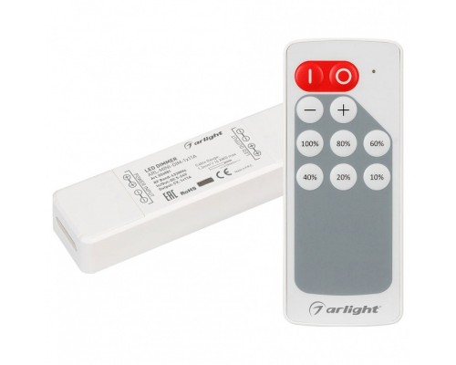 Пульт-диммер кнопочный Arlight ARL-MIN ARL-MINI-DIM-1x11A (5-24V, RF ПДУ 10кн)